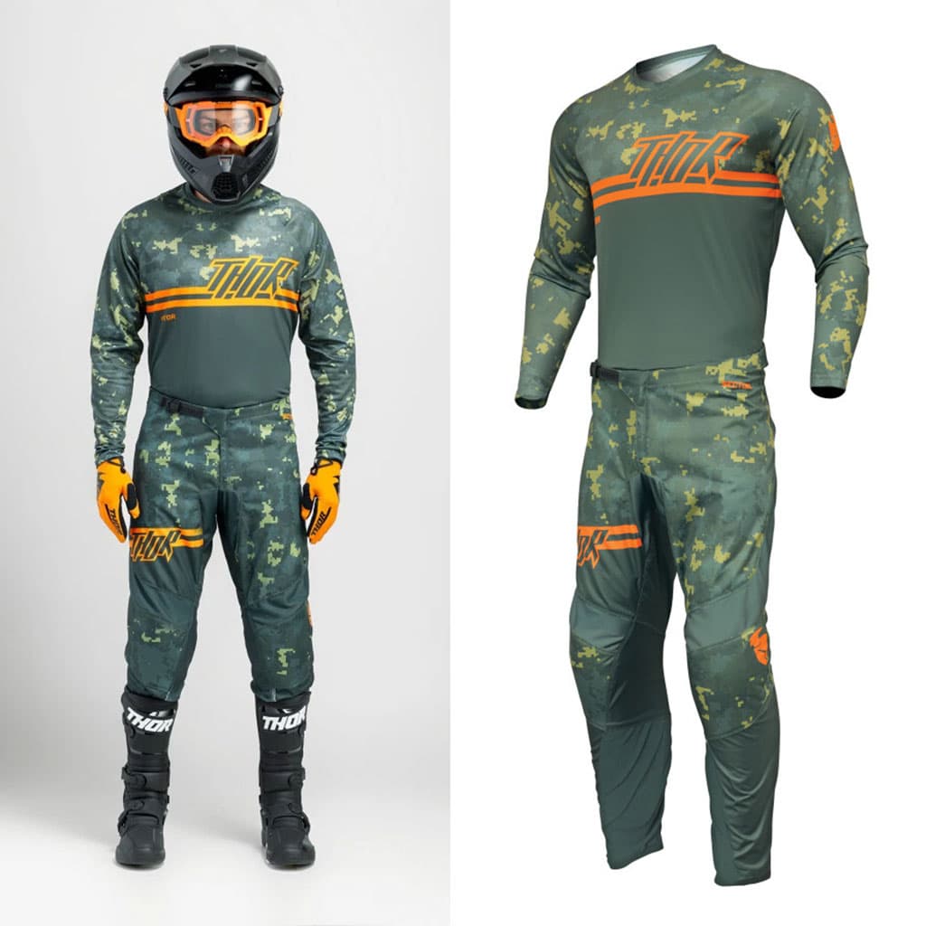 Ensemble Maillot et Pantalon Thor Sector Digi Camo Haute Mobilité Tissu Anti-Humidité - طقم ملابس الدراجات النارية والرياضات