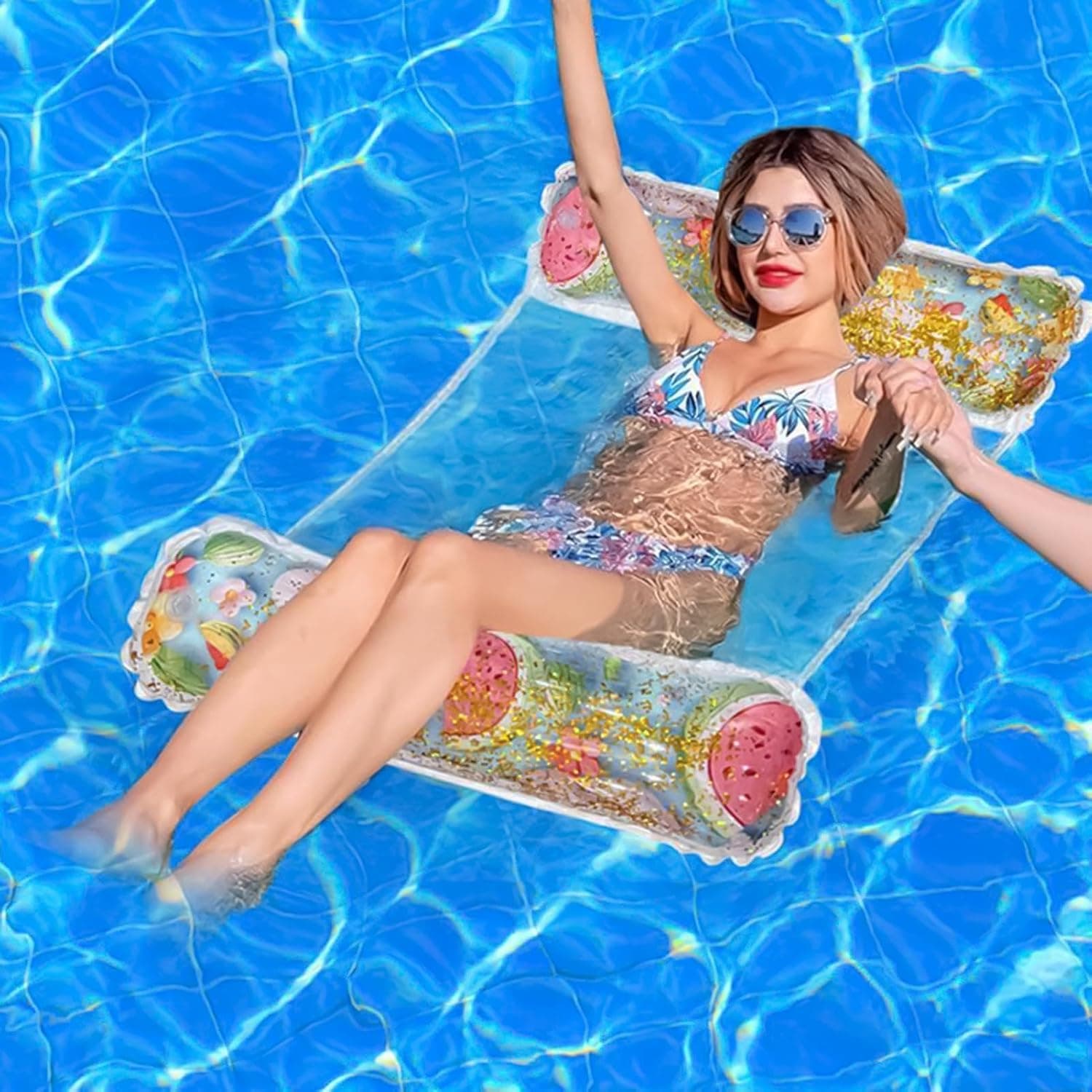 Hamac de Piscine Flottant Multifonction 4en1 Summer Design, Confort Aquatique - أرجوحة المسبح العائمة والمريحة بنسيج شبكي متين 