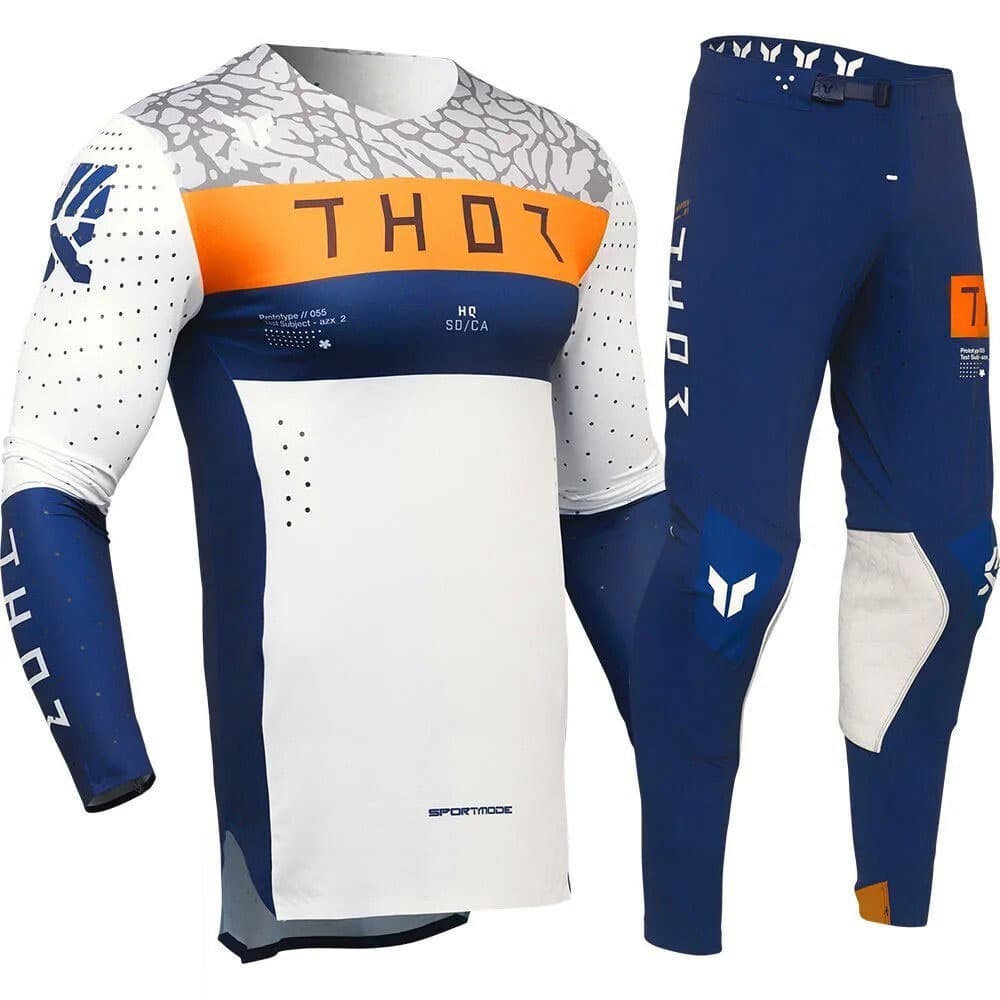 Tenue Offroad Thor Sportmode Bravo 2025 Bleu Marine Maillot et Pantalon MOTO Performance - طقم ملابس موتوكروس (قميص + بنطال)