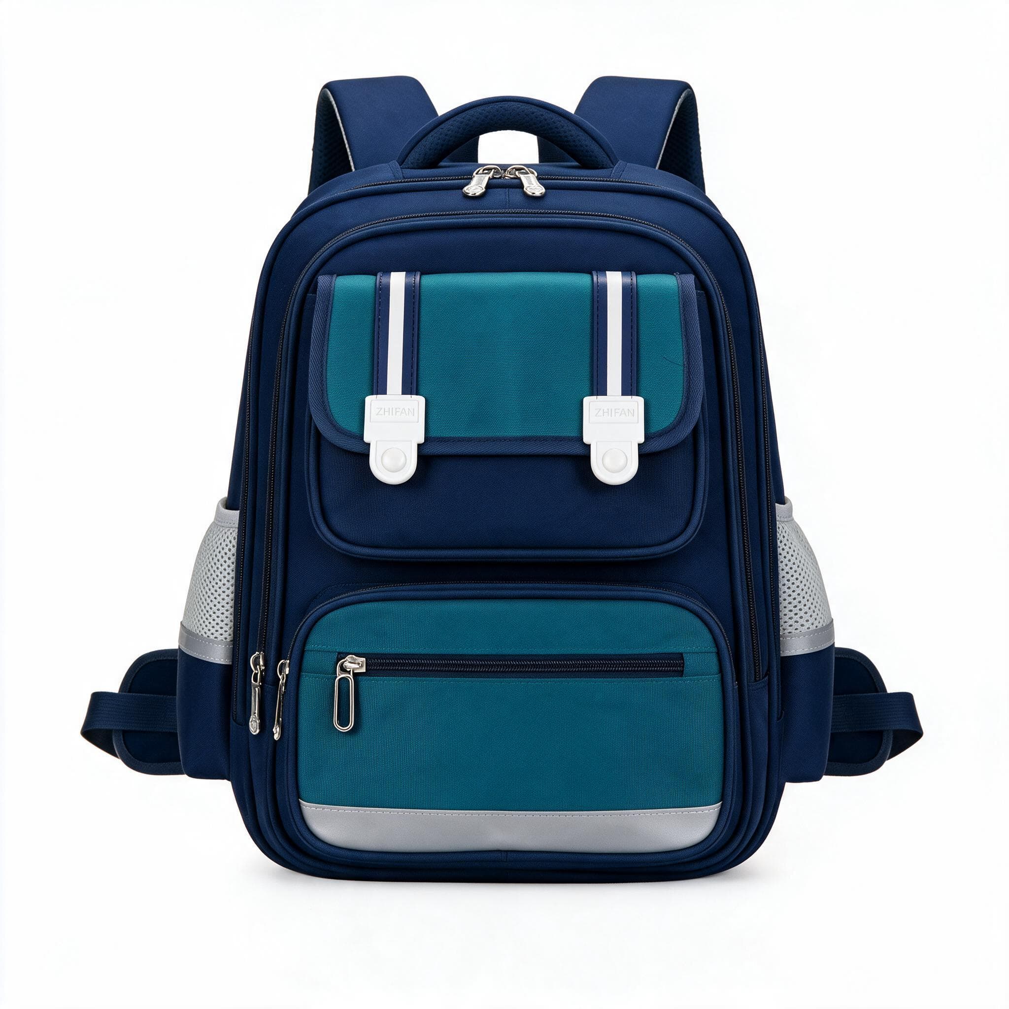 Sac à Dos Scolaire Style Kawaii Grand Volume Tissu Imperméable Bleu et Vert SACKDS06BV - حقيبة مدرسية بتصميم كاوايي