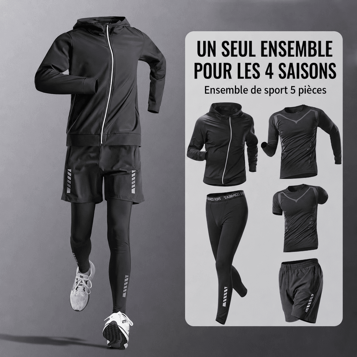 Ensemble de Sport Homme 5 Pièces Un Seul Ensemble Pour Les 4 Saison -بدلة رياضية رجالية متكاملة 5 قطع 