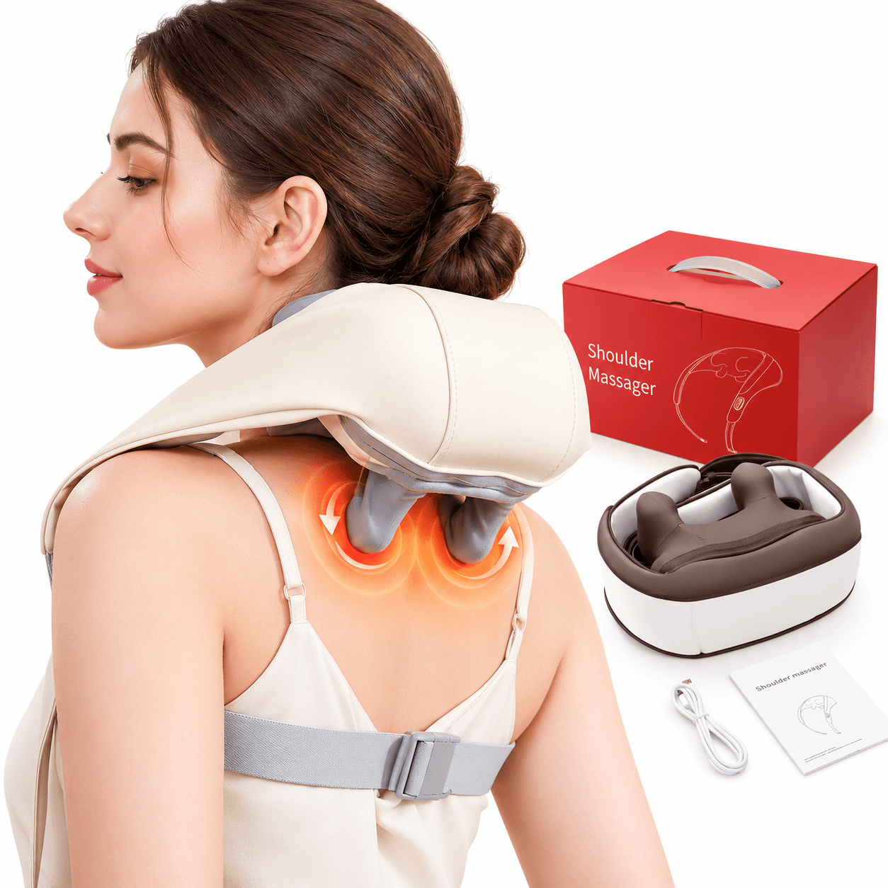 Appareil de Massage Sans Fil pour Cou et Épaules avec Chaleur Apaisante SH-168 - جهاز مساج الرقبة والكتفين اللاسلكي مع خاصية التسخين