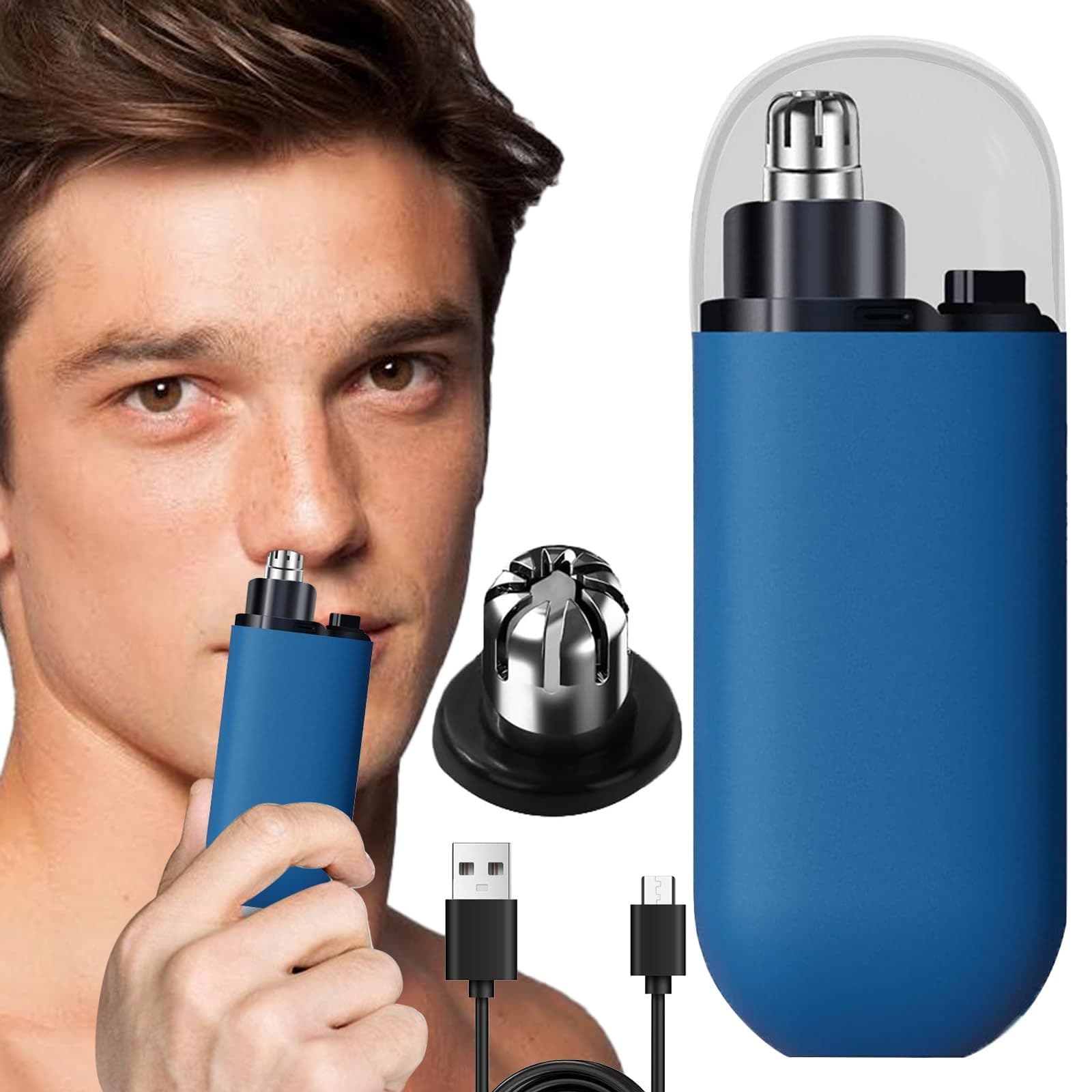 Tondeuse Électrique Portable et Rechargeable pour Poils du Nez et des Oreilles - أداة إزالة شعر الأذن والأنف للرجال