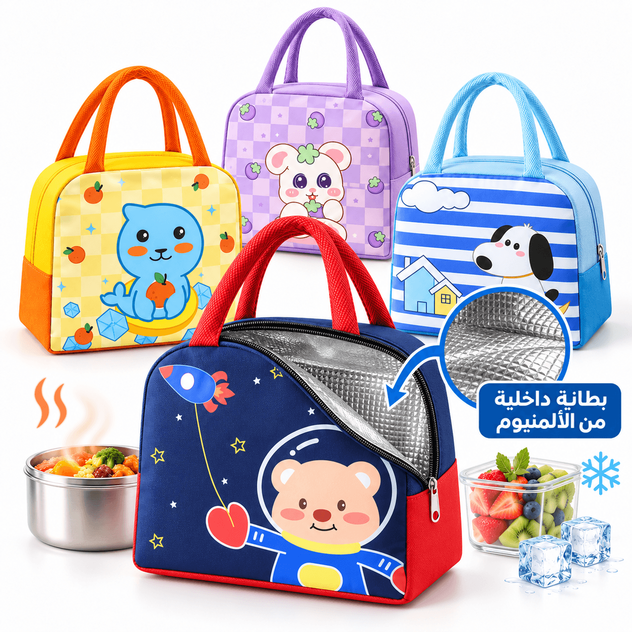 Sac à Déjeuner Isotherme Motif Kawaii | حقيبة غداء معزولة بتصميم كواي