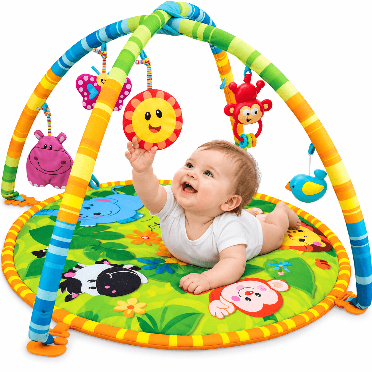 Tapis d’Éveil et d’Activités pour Bébé avec Arches 75×50 cm - بساط لعب وأنشطة للرضع بأقواس وألعاب معلّقة