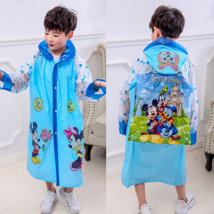 Capuchon De pluie imperméable motif disney avec capuche et couvre cartable pour enfants  V2 (8ans-12ans)