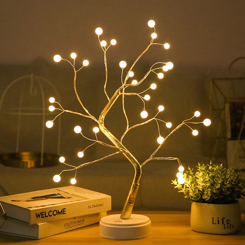 Lampe a chevet en forme D’Arbre Lumineux avec interrupteur tactile V4