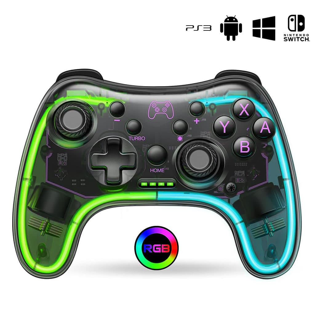 Manette de Jeu Sans Fil (Wireless) avec Éclairage Néon RGB PG-002 - يد تحكم لاسلكية بأضواء ملونة