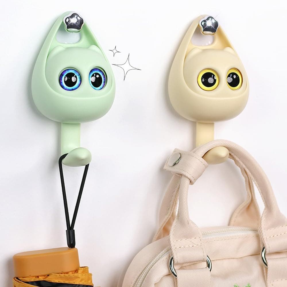 Crochets murales adhésifs en ABS design mignons et créatifs 2Pcs