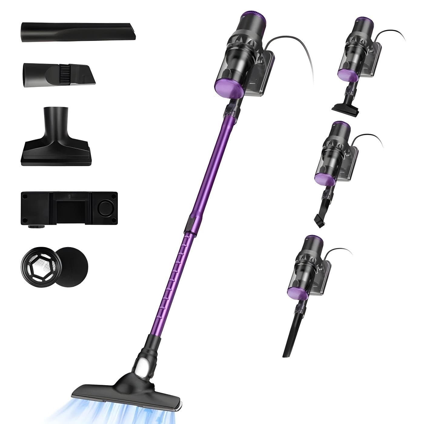 Multismart Aspirateur Balai Filaire Sans Sac 500W 5 en 1 avec Aspirateur à Main - 18KPa - مكنسة كهربائية يدوية