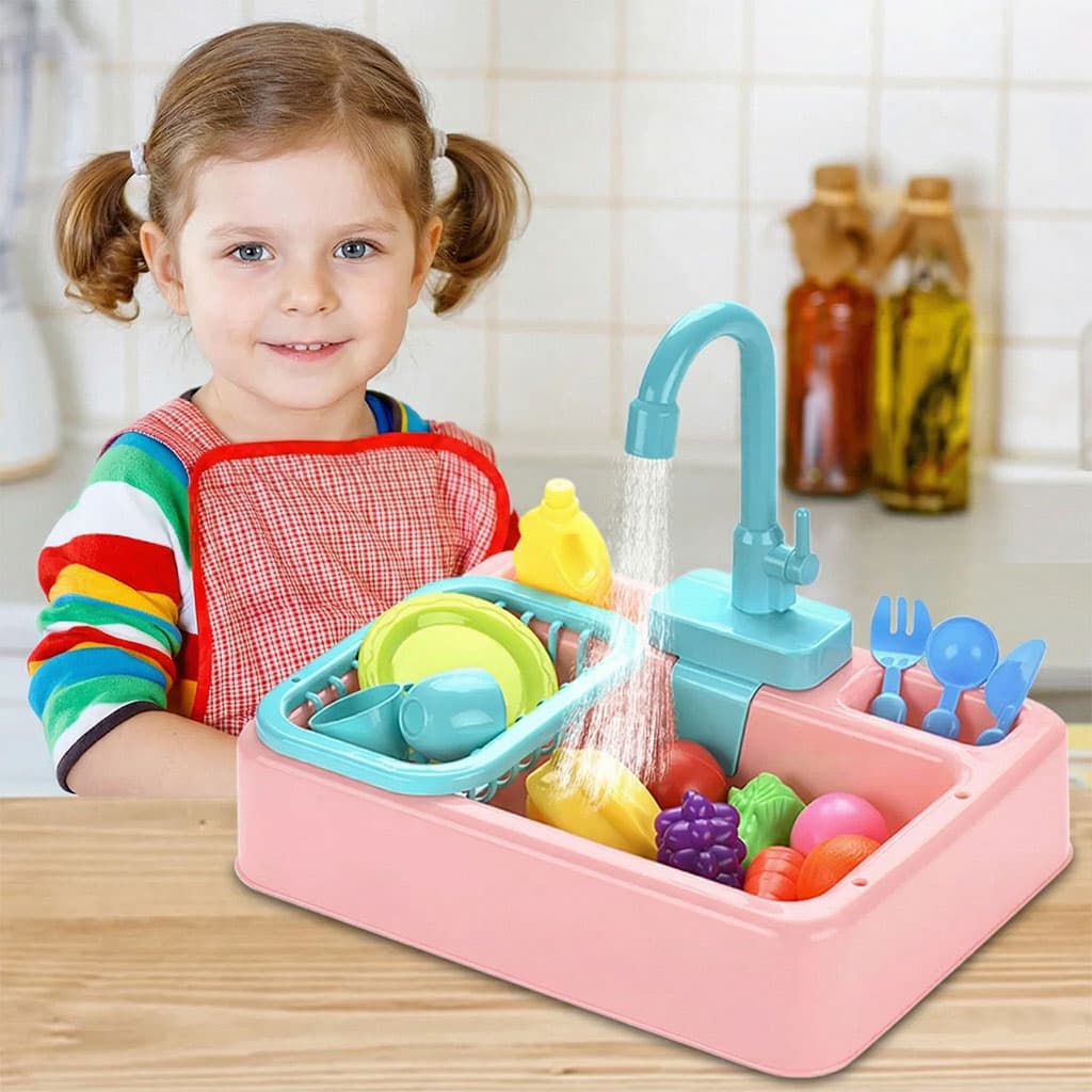 Evier de cuisine avec eau courant Jouet éducatifs pour enfants - لعبة مغسلة مطبخ للأطفال