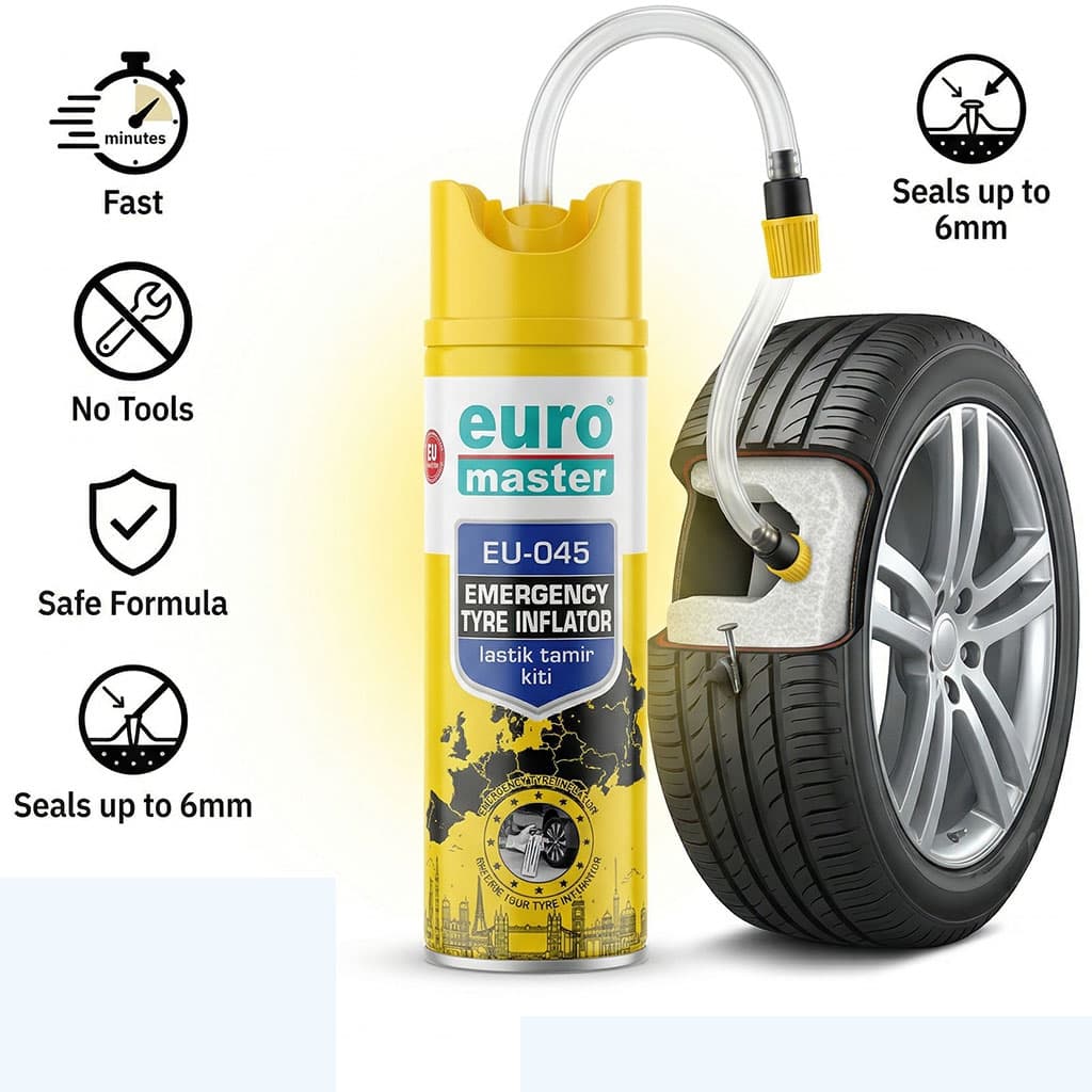 Euro Master EU-045 Emergency Tyre Inflator - بخاخ إصلاح ونفخ إطارات السيارة