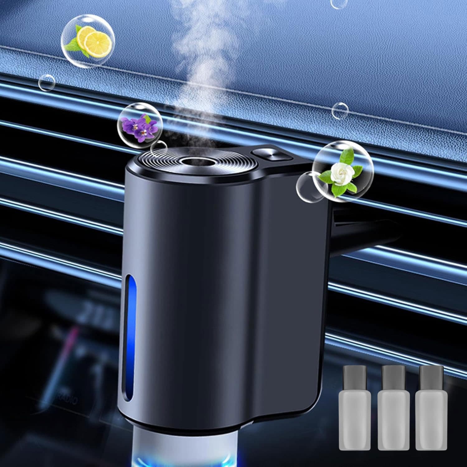 Diffuseur d'huile intelligent à clip sortie de climatisation avec 3 recharge - طقم معطر سيارة