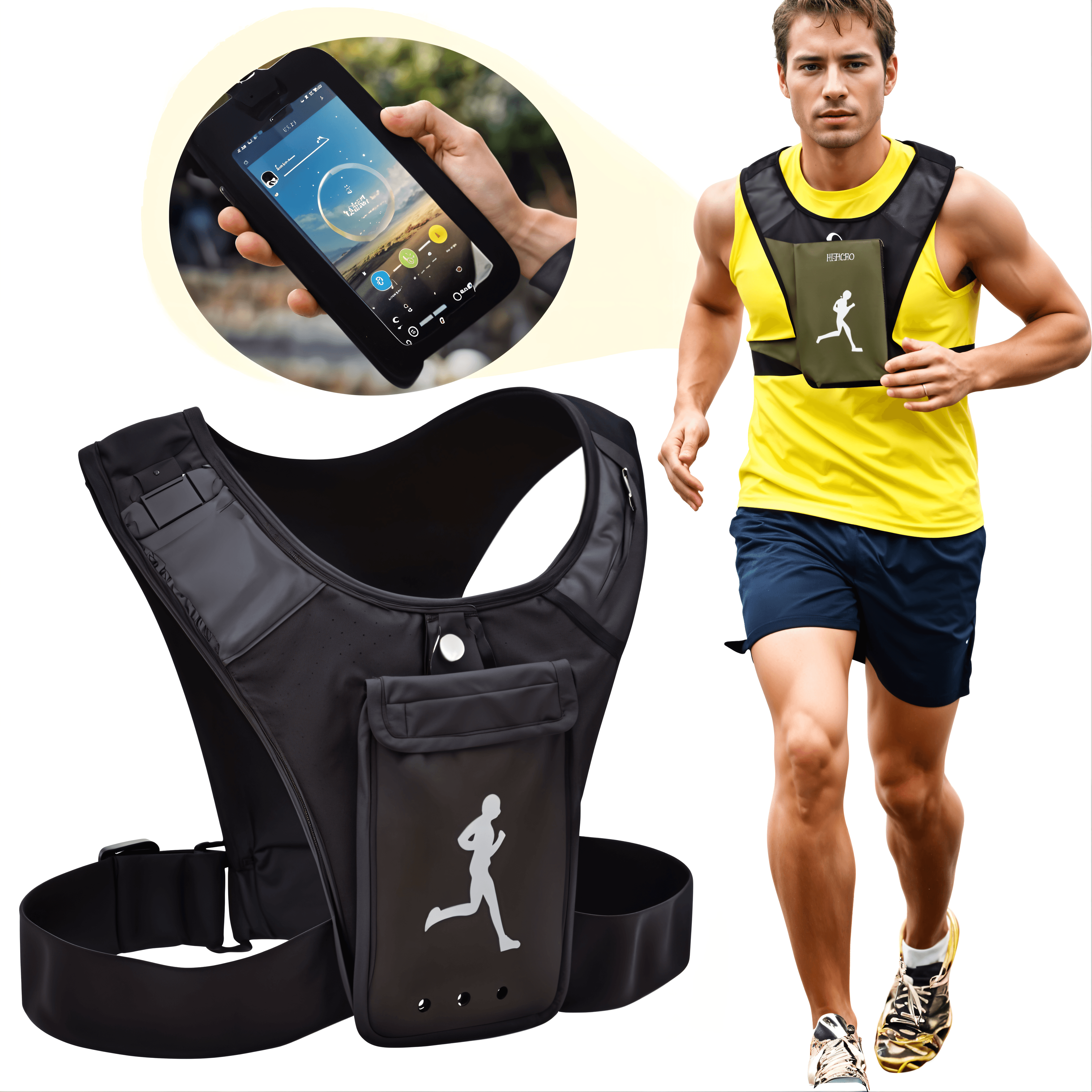 Gilet Support de téléphone pour sports unisex - سترة رياضية لحمل الهاتف للجنسين