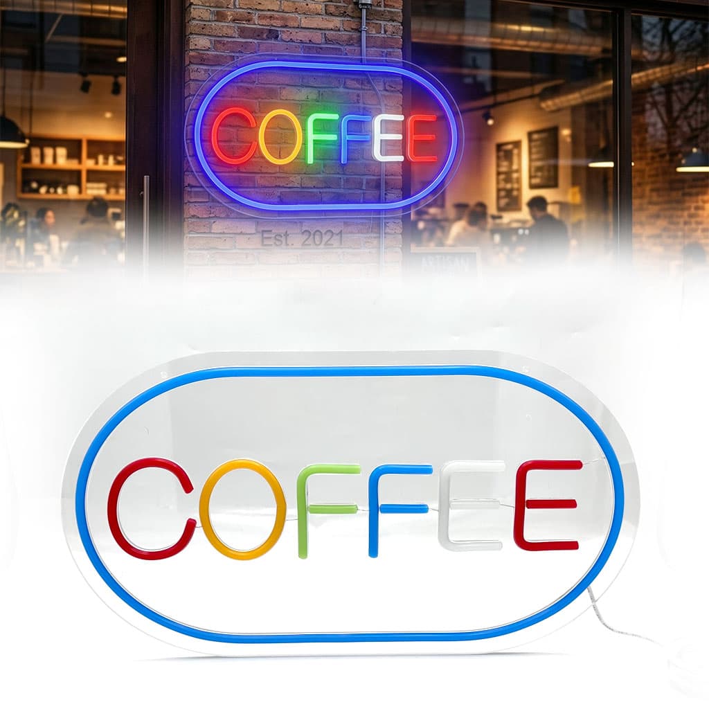 Panneau LED Neon Signe Coffee - لوحة مضيئة لواجهة محل