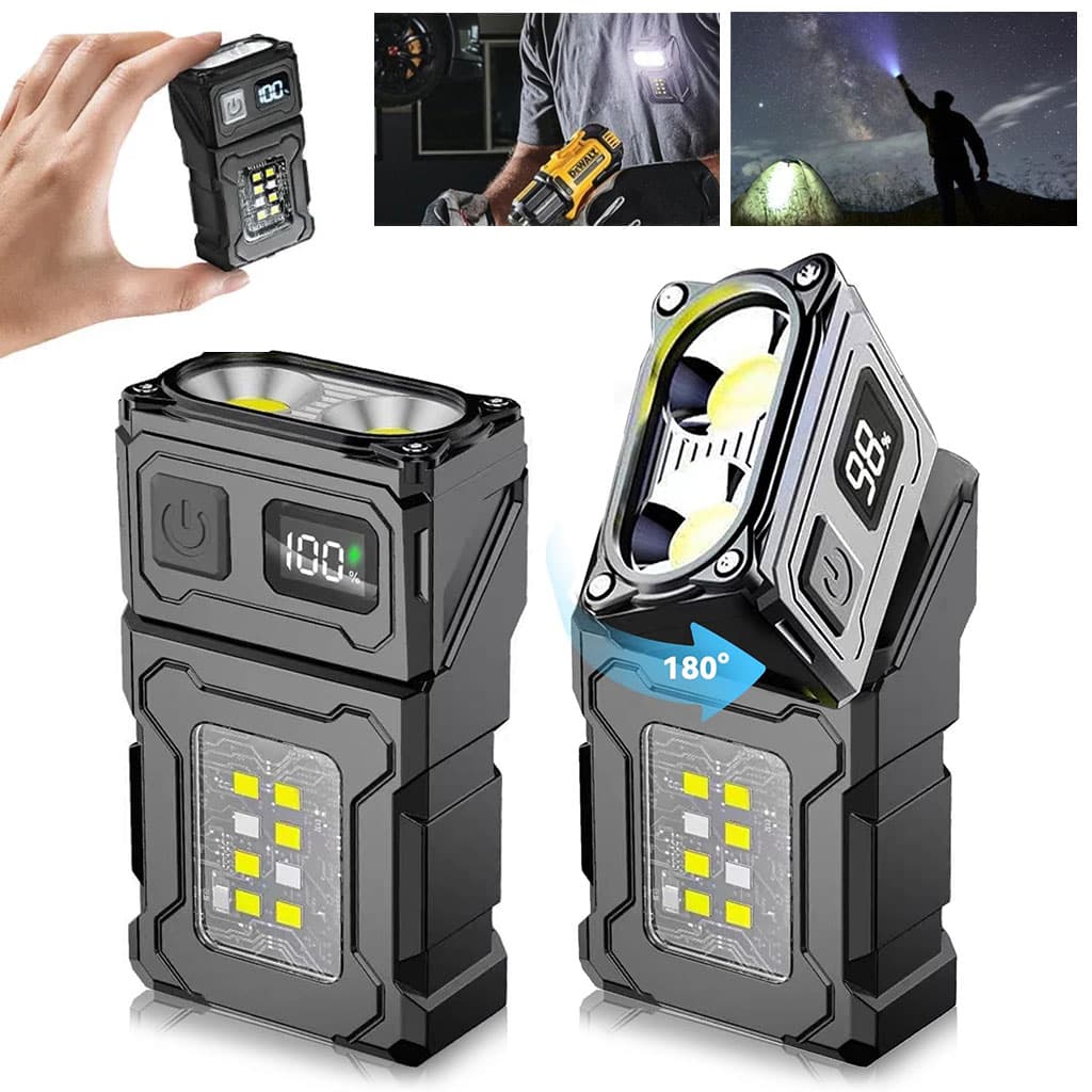 Lampe torche à clip pour chapeau à haute luminosité avec base magnétique – مصباح مغناطيسي عالي السطوع