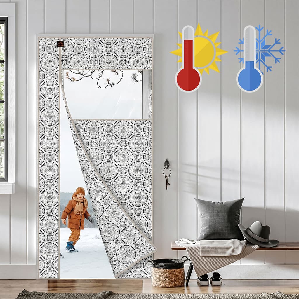 Rideau de Porte Thermique Isolant avec Fenêtre PVC - ستارة الباب الحرارية ذات النافذة الشفافة