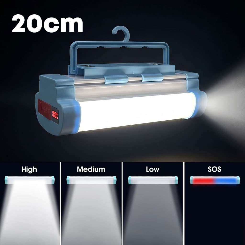 Lanterne de Camping 5-en-1 avec Power Bank PM 3000mAh - مصباح التخييم المغناطيسي متعدد المهام