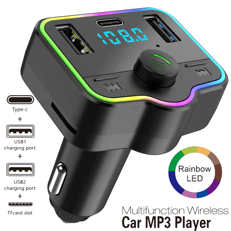 Transmetteur FM Bluetooth et Chargeur de Voiture 12-24V - شاحن متعدد المنافذ للسيارات والشاحنات