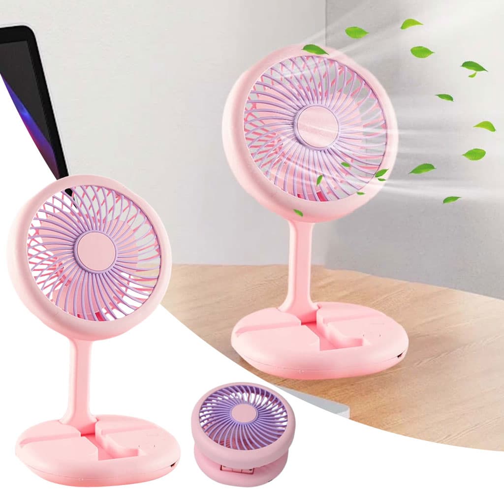 Ventilateur Pliable Rechargeable avec Support Téléphone - مروحة مكتب ويد قابلة للطي مع حامل هاتف