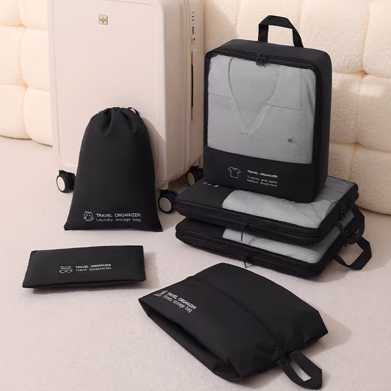 Kit de 6 Organisateurs de Voyage pour Valise - مجموعة منظمات حقائب السفر الاحترافية (6 قطع)