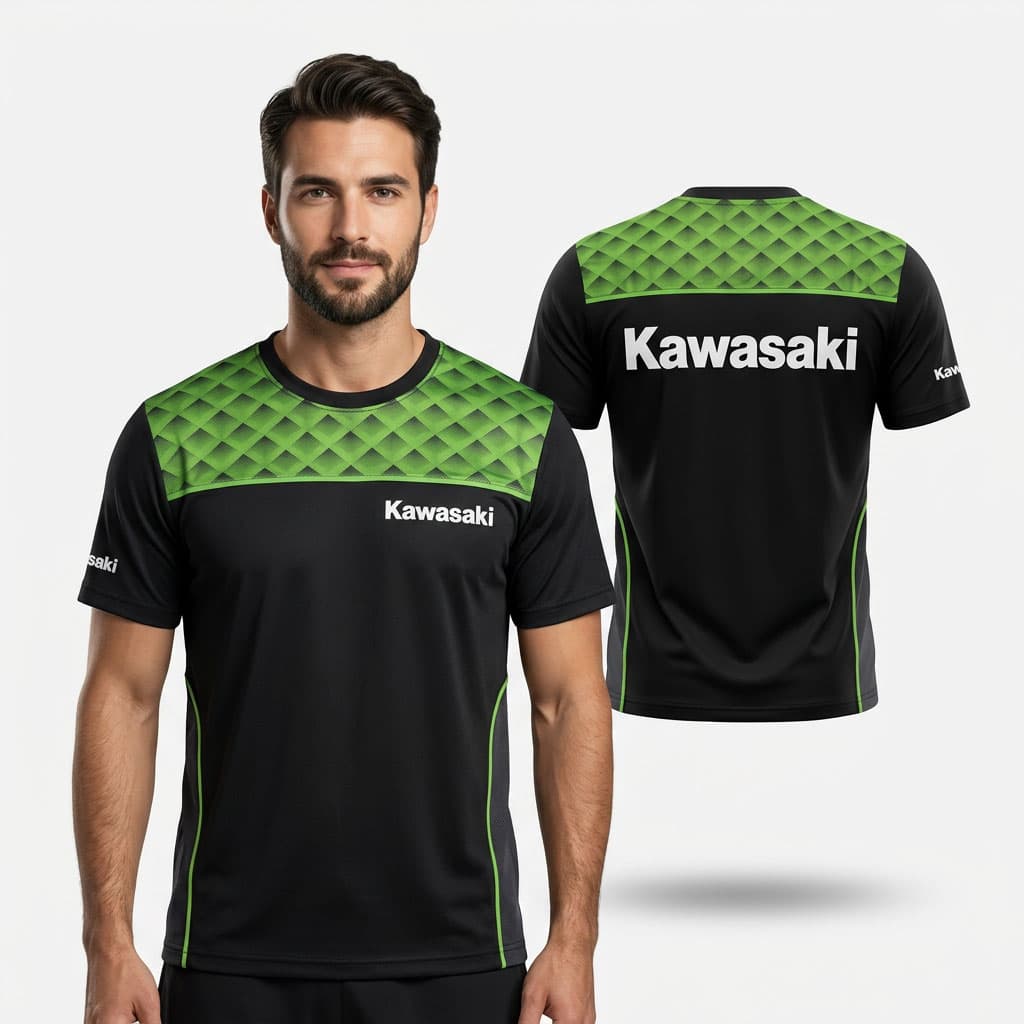 T-shirt Sport Kawasaki Edition Geometric Premium - تيشرت كواساكي الرياضي الأنيق