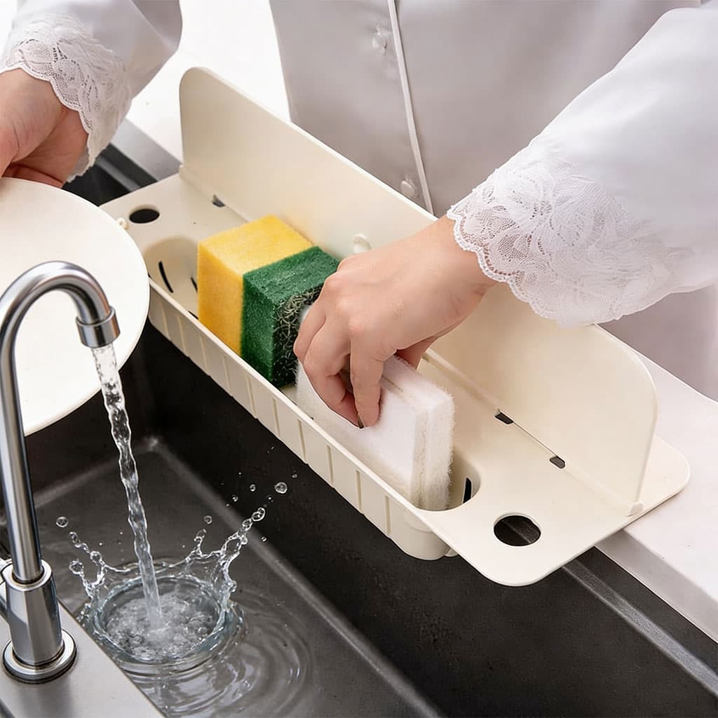 Protection Anti-Éclaboussures d’Évier de Cuisine avec 5 Ventouses - واقي رذاذ الماء للمغاسل بالشفاطات