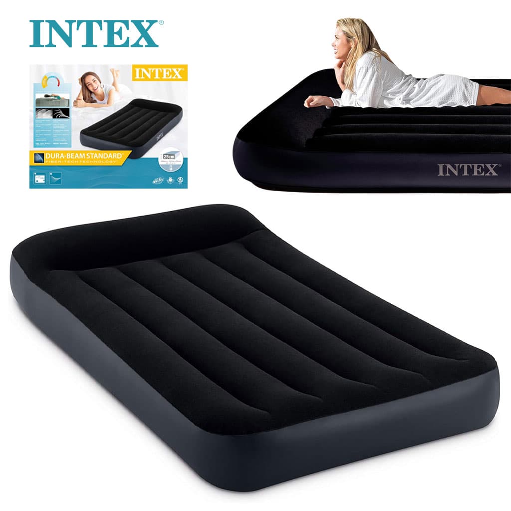 Matelas Gonflable Technologie Fiber-Tech avec Pompe Intégré Intex 64146NP - فرشة إنتكس الهوائية بمضخة قدم ووسادة مدمجة