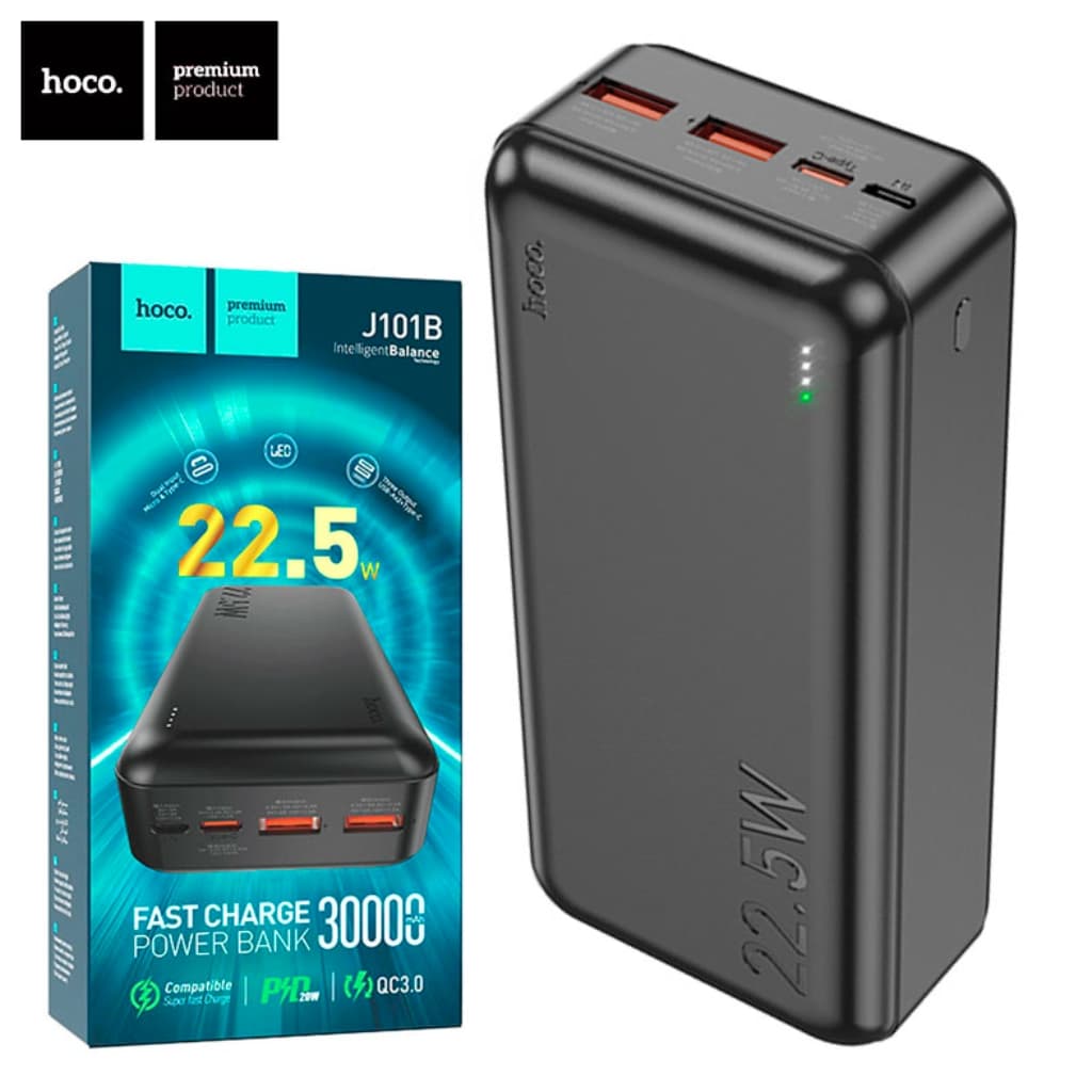 Hoco Power Bank Fast Charge 30000mAh Avec 2 USB QC 3.0 – J101B