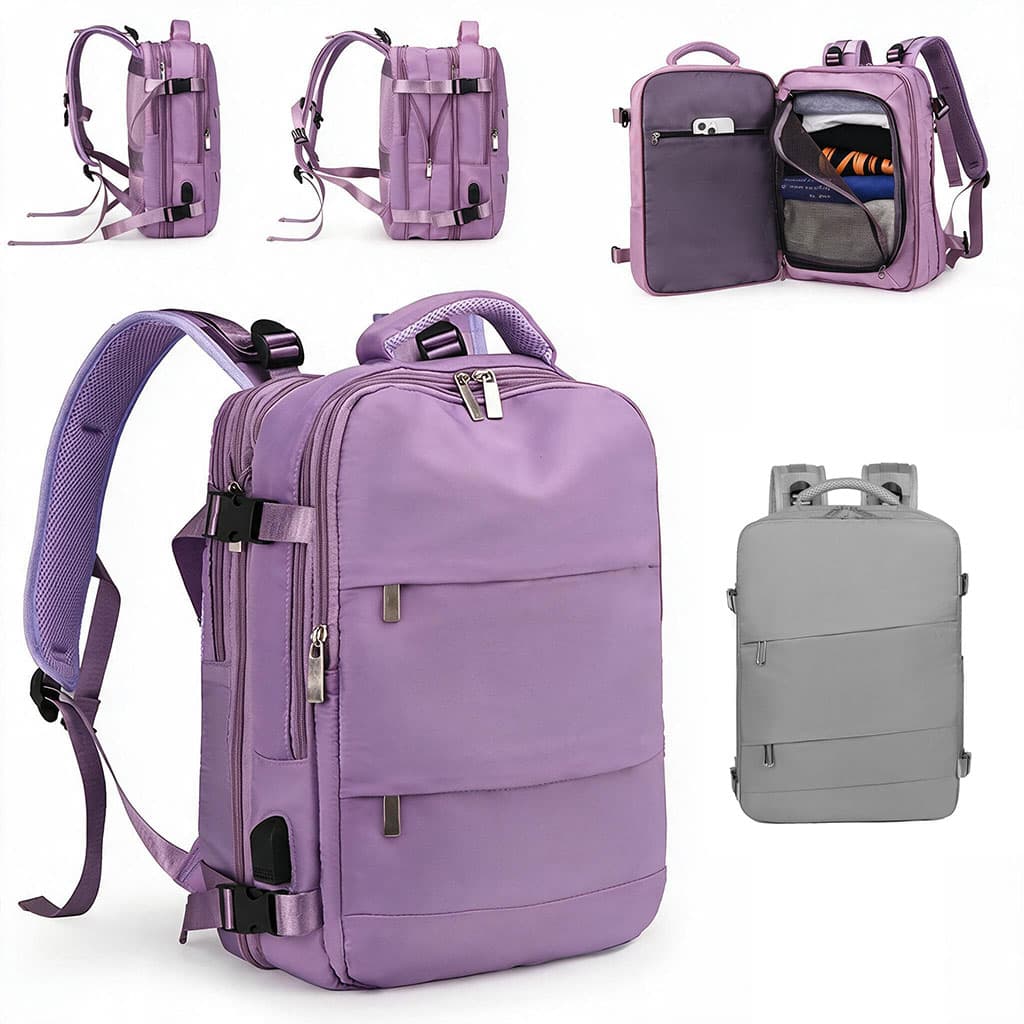 Sac à dos de voyage grande capacité avec plusieurs compartiments extensible L-263 - حقيبة سفر قابلة للتمدد