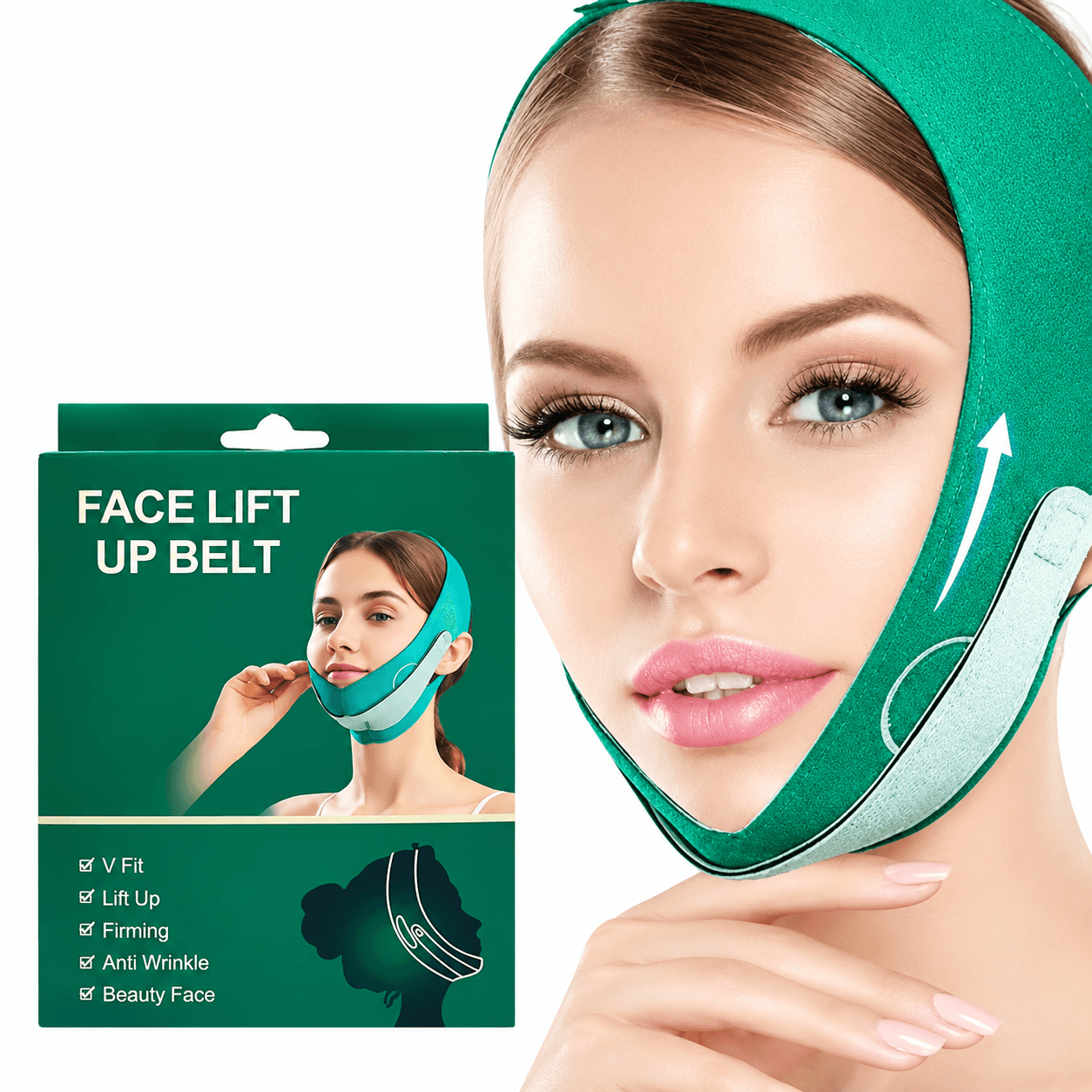Ceinture de LIFTING du Visage et Mentonnière V-Line Anti-Rides - حزام شد الوجه والذقن وتحديد الفك