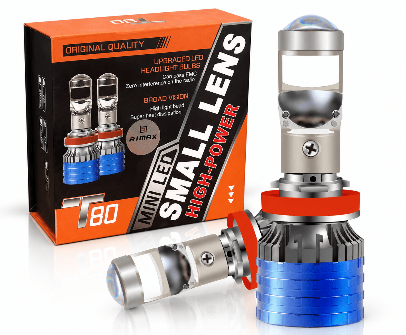T80 Mini Loupe de Phare Laser LED H7 avec Lentille de Projecteur - مصابيح ليد أمامية للسيارة جد ساطعة