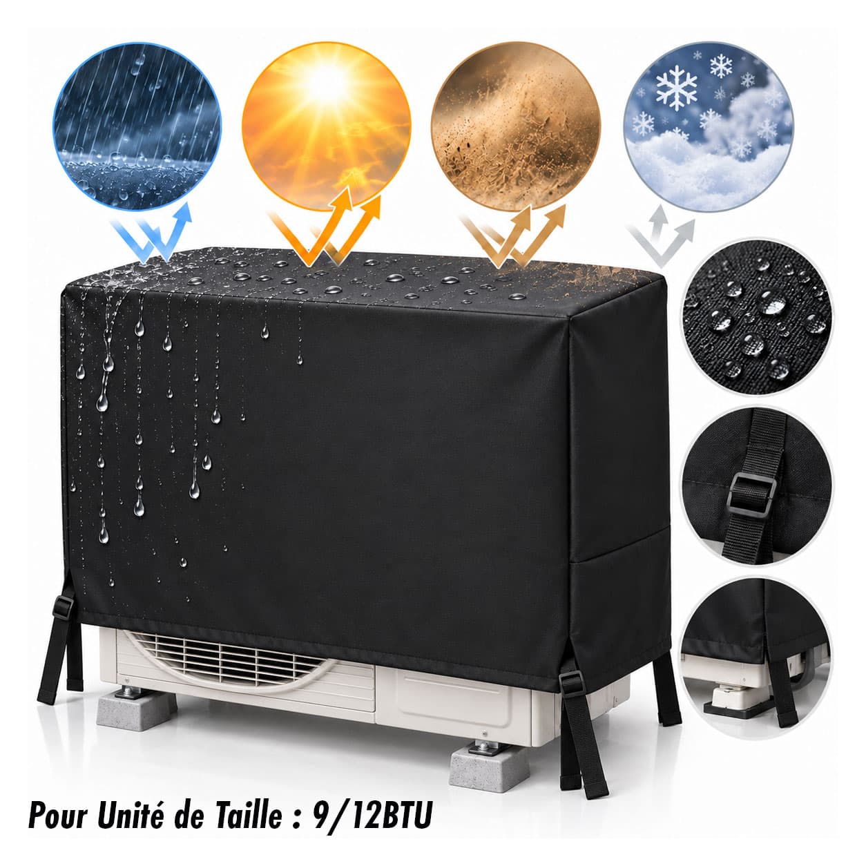 Housse de Protection pour Unité Extérieure de Climatiseur 9000/12000 BTU - غطاء حماية الوحدة الخارجية لمكيف الهواء