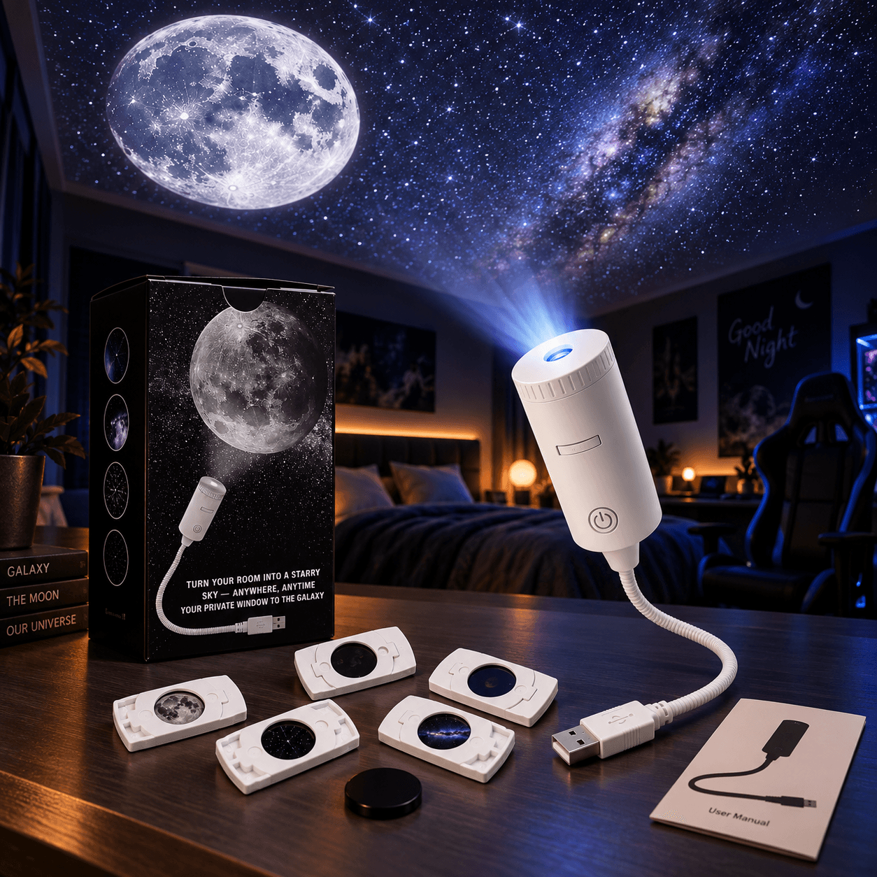 Projecteur de Ciel Étoilé et Galaxy USB - جهاز إسقاط النجوم والمجرة الفلكي