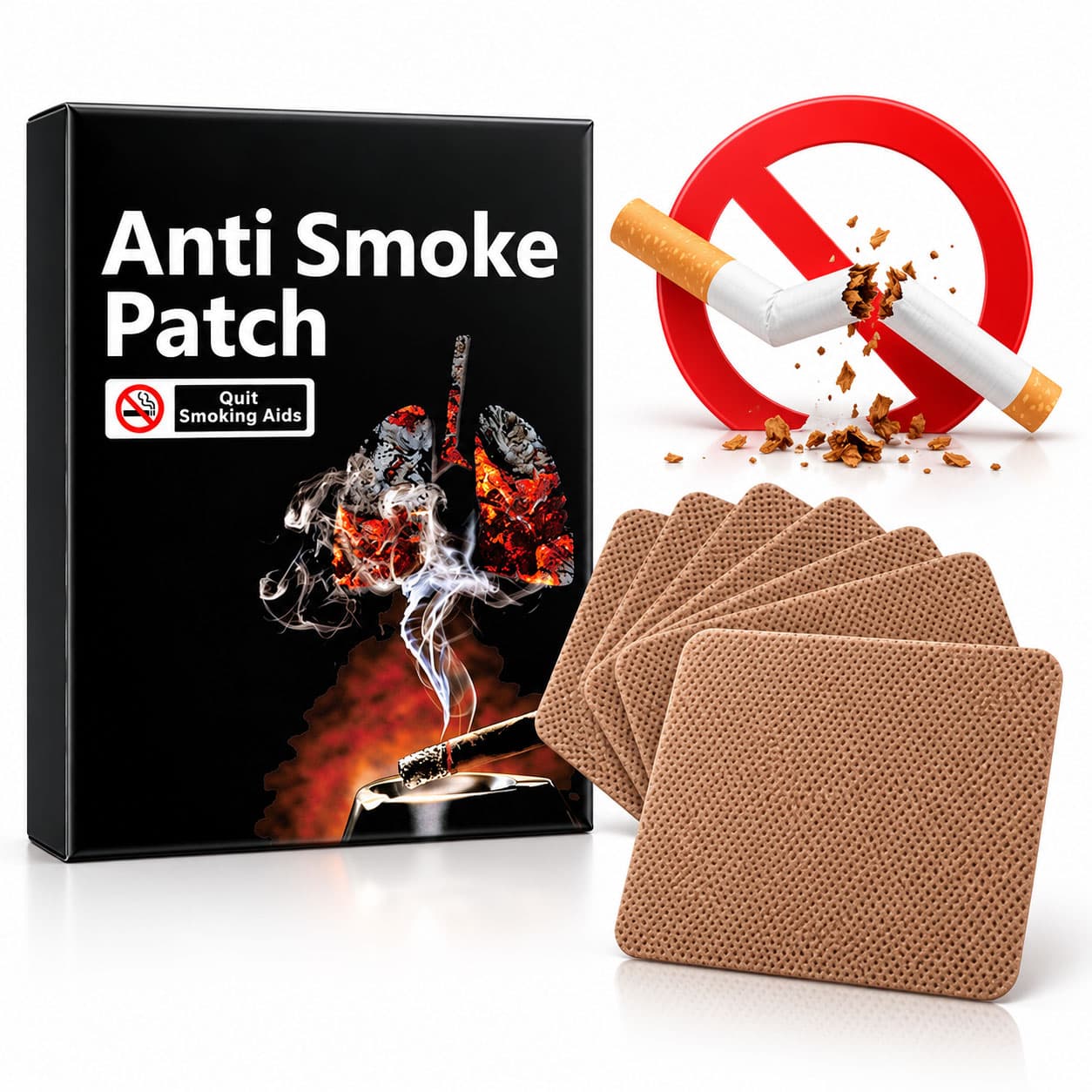 Patch Anti-Tab--aac Autocollant 10 Pièces - لصقات مساعدة على الإقلاع عن التد--خين 10 قطع