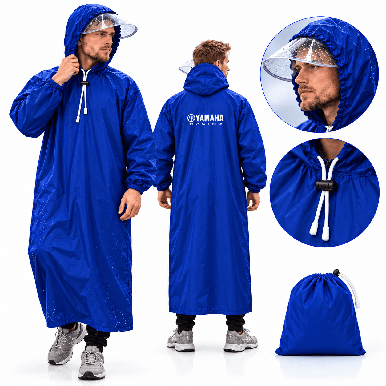 Tenue Imperméable Yamaha Racing avec Capuche Protection Complete - معطف مطر طويل مقاوم للماء