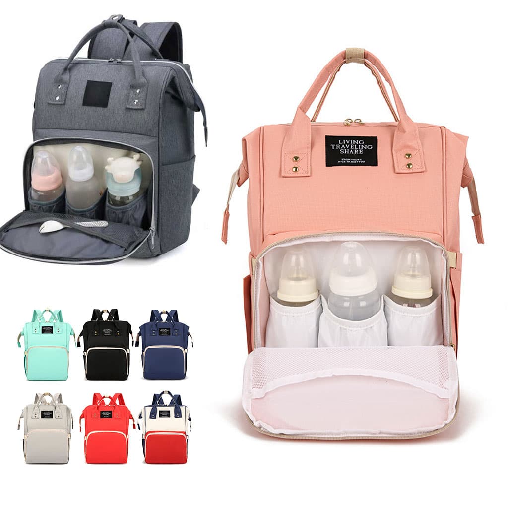 Sac à Dos à Langer Bébé Maternité Multifonctions Grande capacité avec 2 poches isothermes