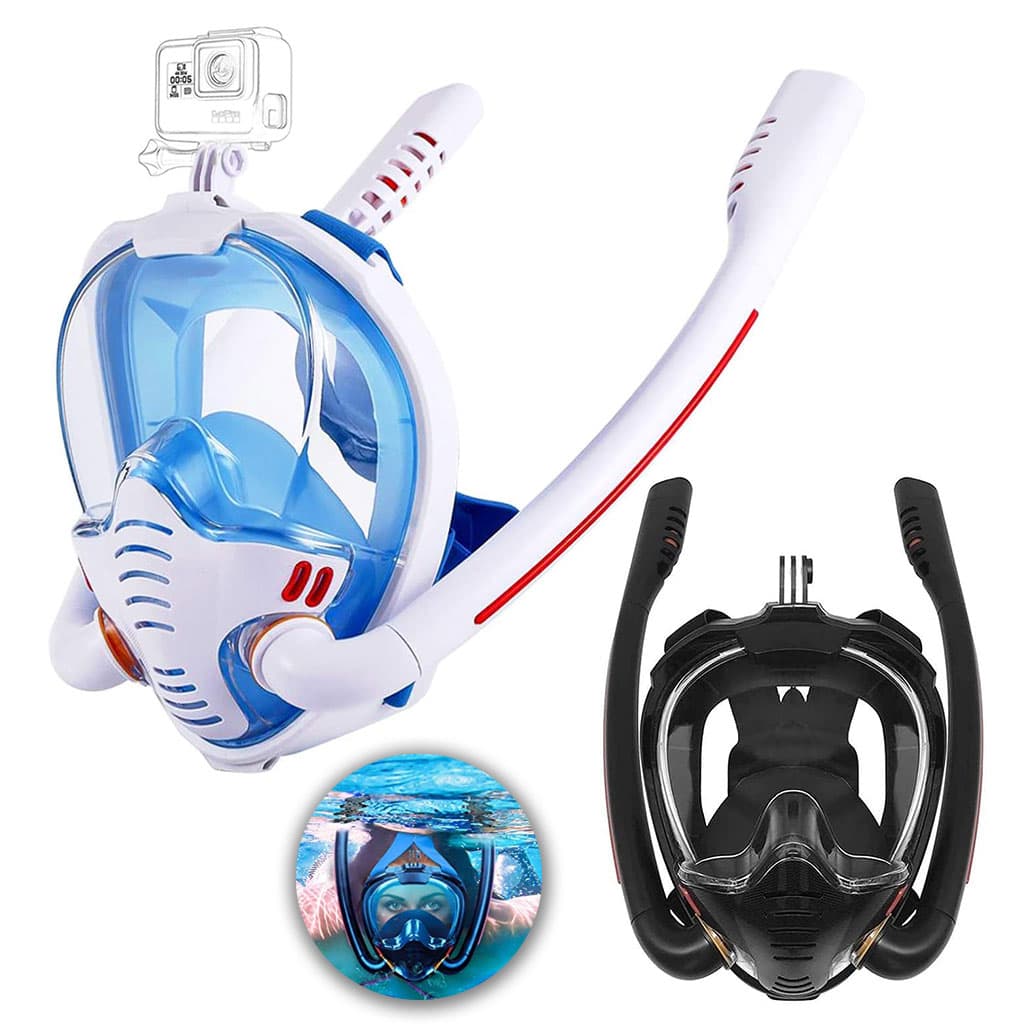 Masque de Plongée à Double Tube avec Support GoPro CHN021SAC - قناع غوض إحترافي مع حامل كاميرة