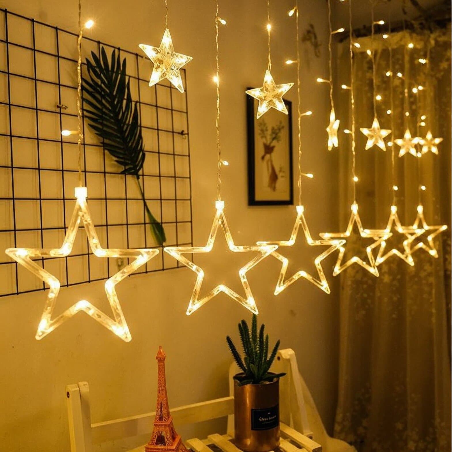 Guirlande lumineuse rideau à LED en forme d'étoiles V1 - أضواء سلسلة ستائر على شكل نجمة