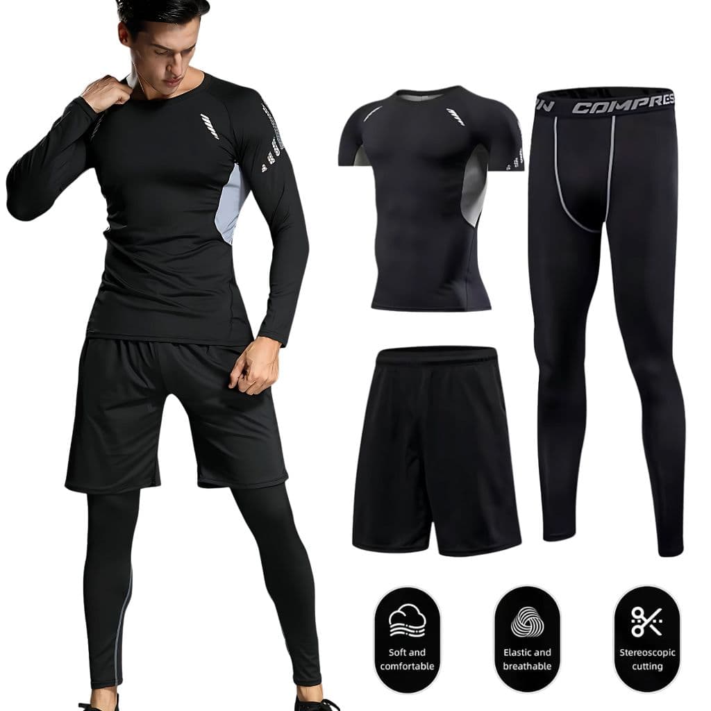 GYM Sport Kit Compression pour Hommes 3 pcs - طقم رياضي 3 قطع