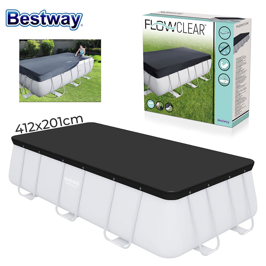 Bache Piscine Rectangulaire en Polypropylène 412x201cm Bestway 58232 - غطاء مسبح