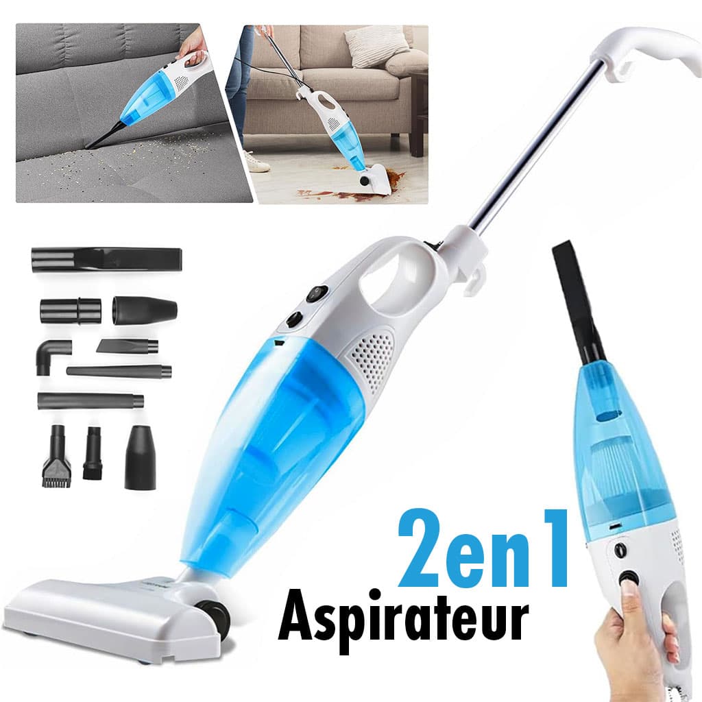 Balai Aspirateur Multismart 500W/14Kpa 2en1avec Filtre de Haute efficacité et 9 Têtes de Rechange - مكنسة كهربائية منزلية بعدة رؤوس
