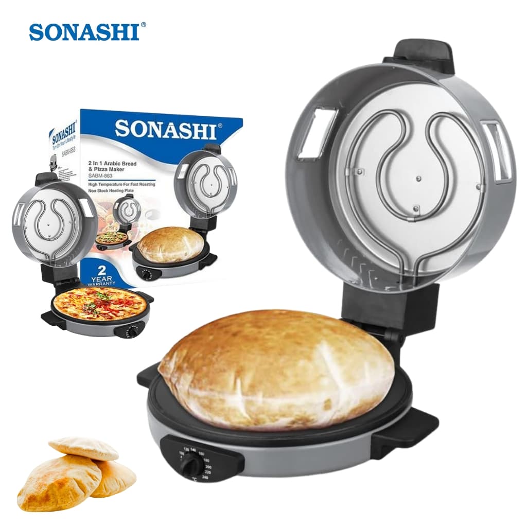 Sonashi Four A Pizza & A Pain Multi Fonction 1800 W - سوناشي ماكينة صنع الخبز العربي والبيتزا
